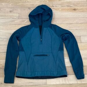 Lululemon Athletica Blue Hooded Half-Zip Pullover